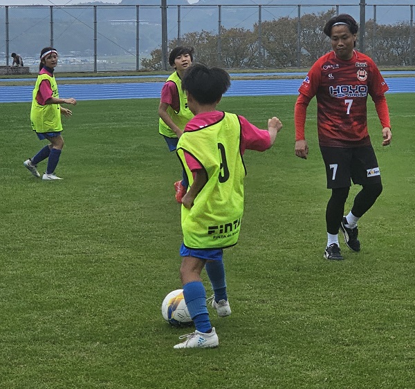 第２回大分インクルウインターカップヴェルスパ大分とのエキシビションマッチの様子